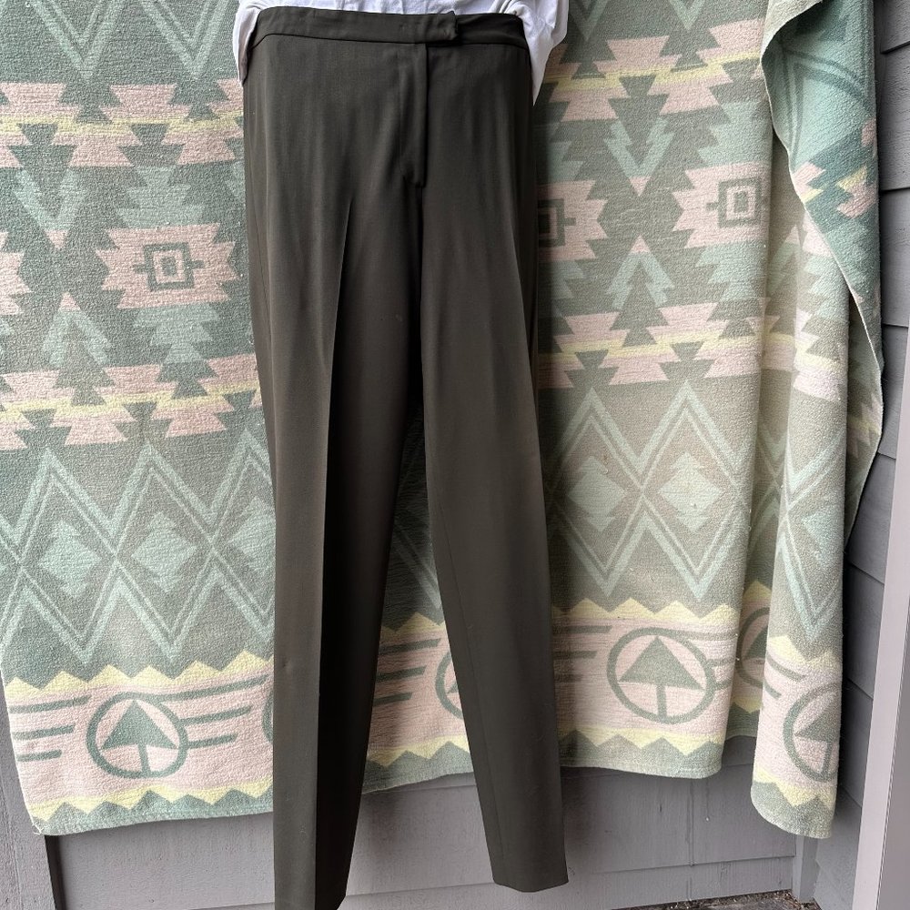 Donna Karan Signature olive gabardine slacks, 16
